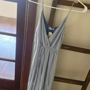 Blue and White striped maxi dress